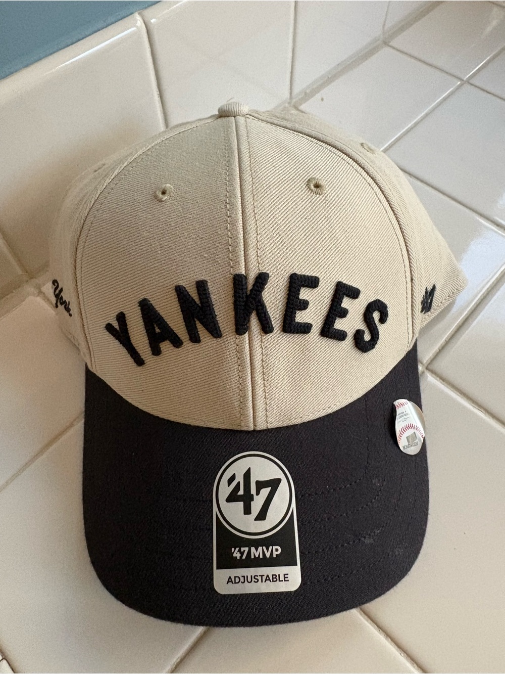 NWT 47 Brand New York Yankees White Cooperstown Fieldstone MVP Adjustable Hat